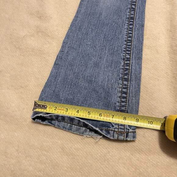 Y2K Low Rise Aeropostale 28x32 Skinny Flare Jeans Womens 1/2 Long Distress Boot - Picture 9 of 12